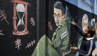 Peinture murale représentant Gilad Shalit, dans la ville de Gaza.