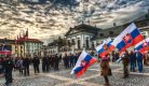 manifestation devant la présidence slovaque, au palais Grassalkovich de bratislava