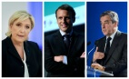 Marine Le Pen, Emmanuel Macron et François Fillon. SIPA. 00801808_000013 / REX40501003_000016 / 00801281_000008