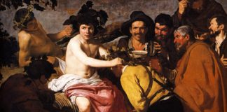 Diego Velasquez, Bacchus couronnant les ivrognes, 1628.