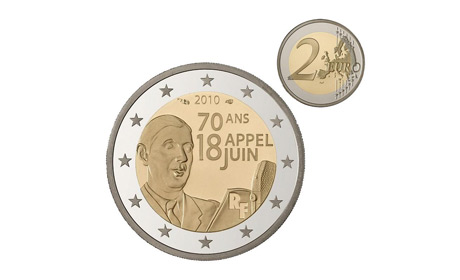 Pièce de 2 € en commémoration de l'Appel du 18 juin