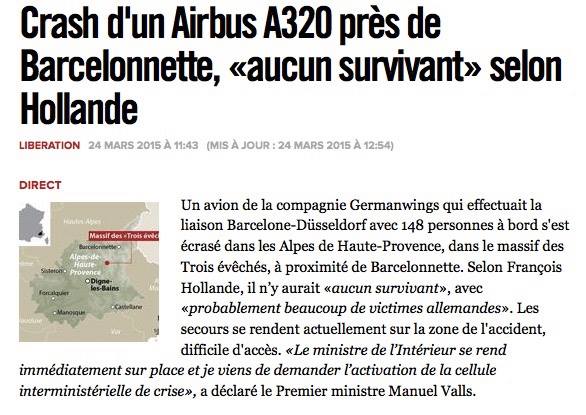 crash A320 Germanwings Libération