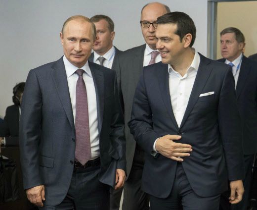 Vladimir Poutine Alexis Tsipras Grèce euro