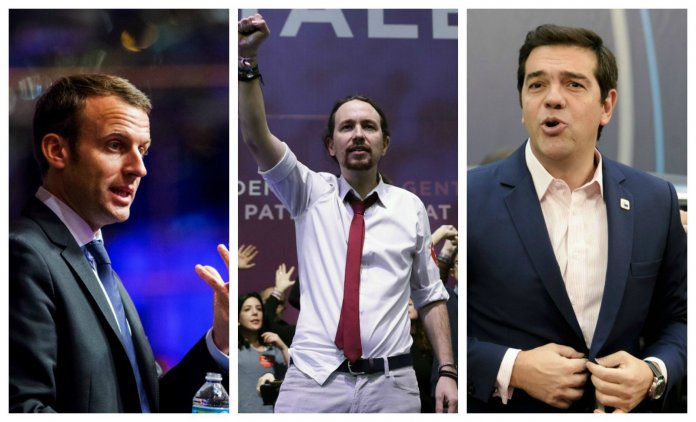 podemos-marcon-tsipras podemos macron tsipras