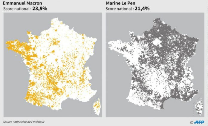 carte macron le pen gauche