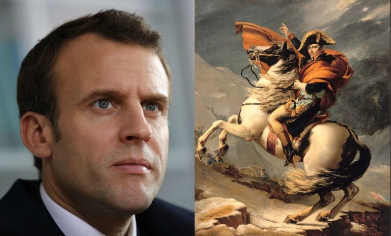 Macron, Bonaparte à petit pied