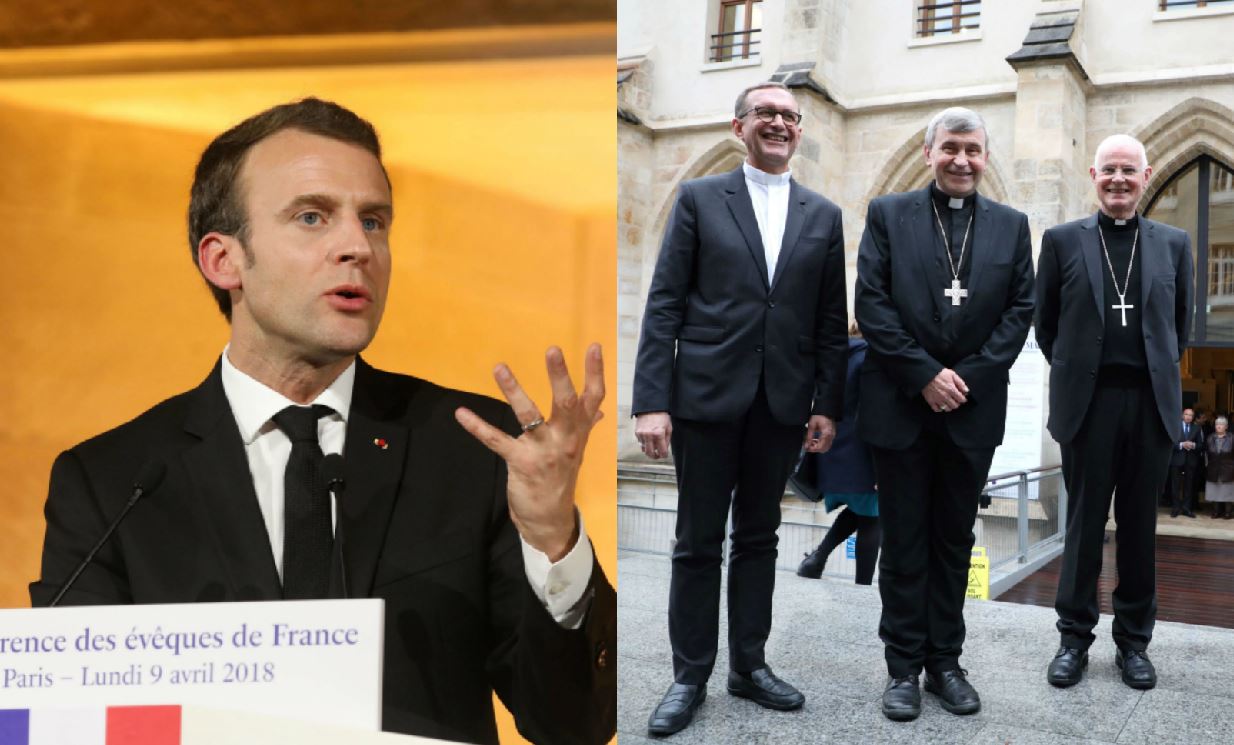 Heureux comme Macron chez les évêques