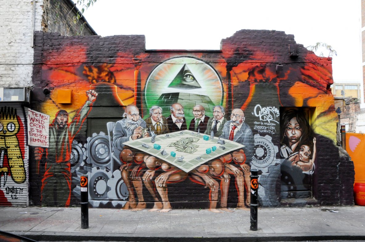 "Freedom for humanity", fresque murale de l'artiste américain Mear One, dont Jeremy Corbyn avait pris la défense. ©D.R.