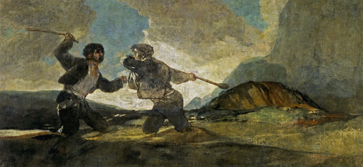 "Duel à coups de gourdin", Francisco de Goya (1820-1823) ©Domaine public