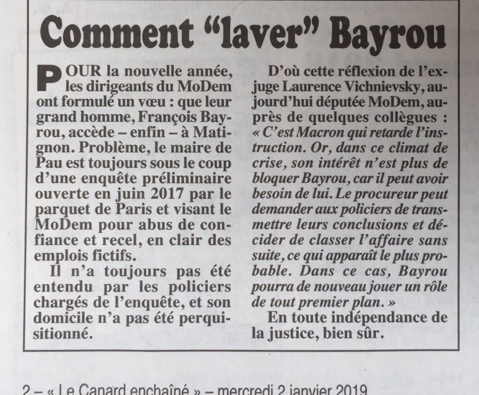 ©Le Canard Enchaîné, 2 janvier 2019. 