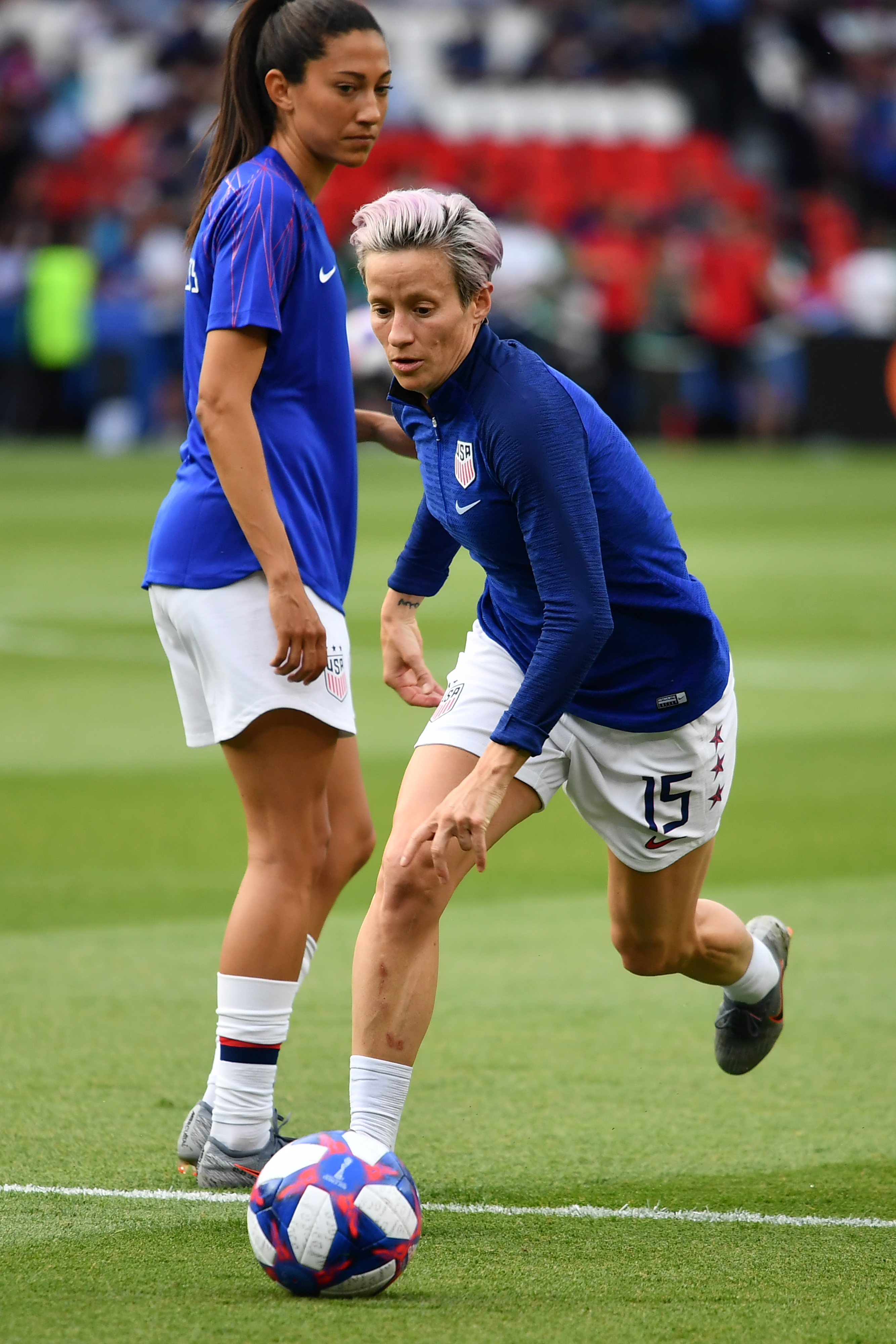 Megan Rapinoe (Etats-Unis ), joueuse de la Coupe du monde féminine de football : demi-finale entre la France et les Etats-Unis, 28 juin 2019. 