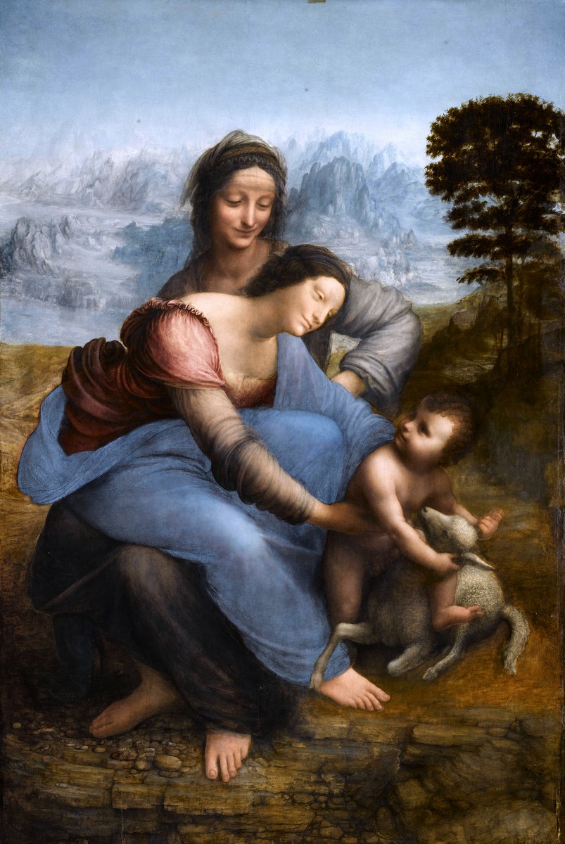 Léonard de Vinci, Sainte Anne, la Vierge et l'Enfant Jesus, dite La Sainte Anne ® RMN-Grand Palais (musée du Louvre) René-Gabriel Ojéda