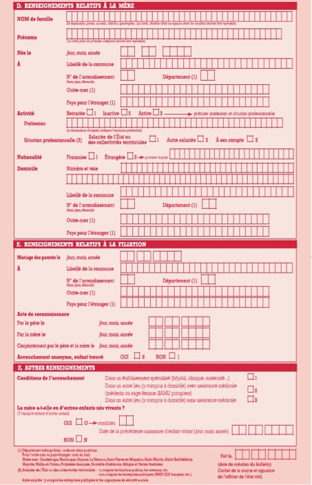 Bulletin de naissance 2016, p. 2. Source : Insee, https://www.insee.fr/fr/information/1303477