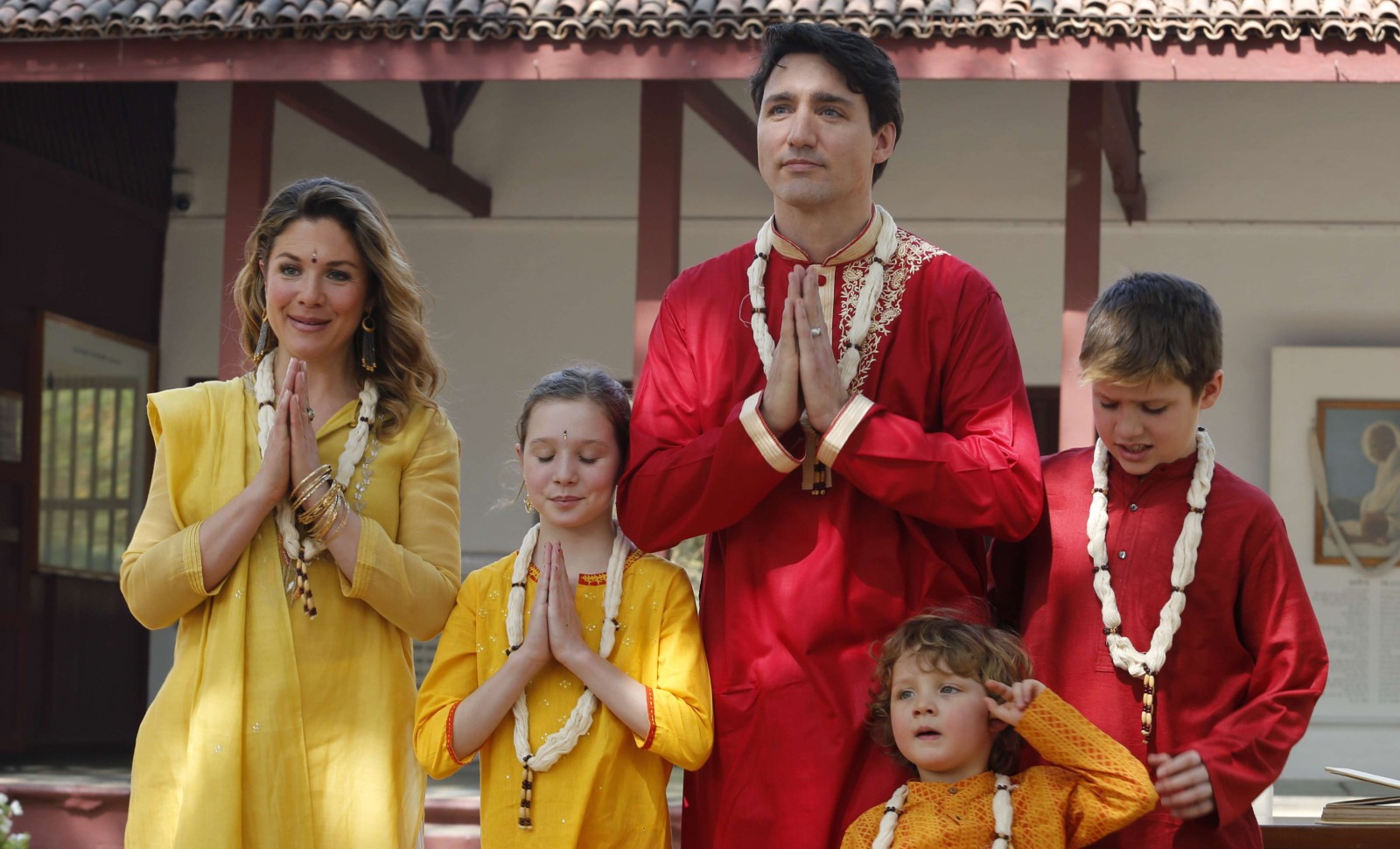 Le Premier ministre canadien Justin Trudeau et sa famille en visite en Inde, en 2018 © Ajit Solanki/AP/SIPA Numéro de reportage : AP22168313_000001