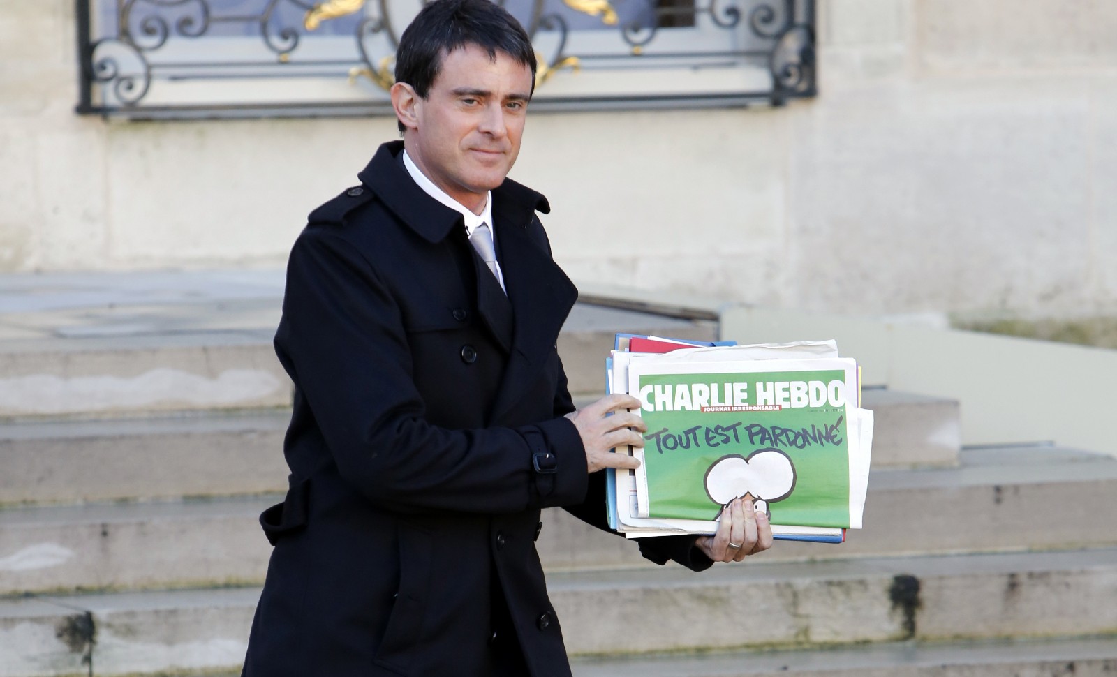 Manuel Valls, 14 janvier 2015. Une partie importante de la gauche conspue l'ancien Premier ministre et ne le considère plus comme de son camp politique © Patrick KOVARIK/ AFP