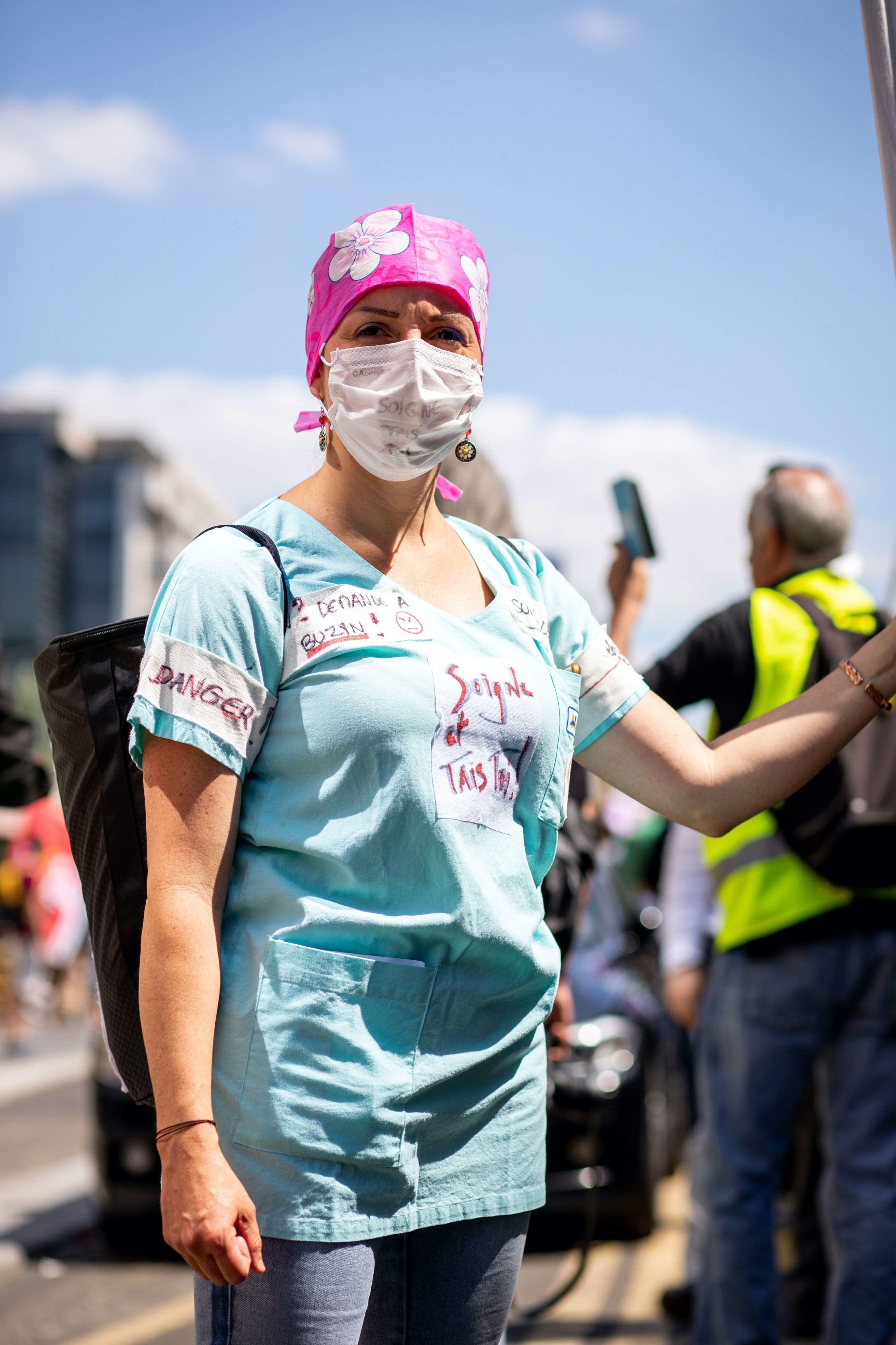 Journée nationale de manifestation des personnels de santé, lors de la grève des urgences, Paris, 2 juillet 2019. © Emma PROSDOCIMI/SIPA/1907021808