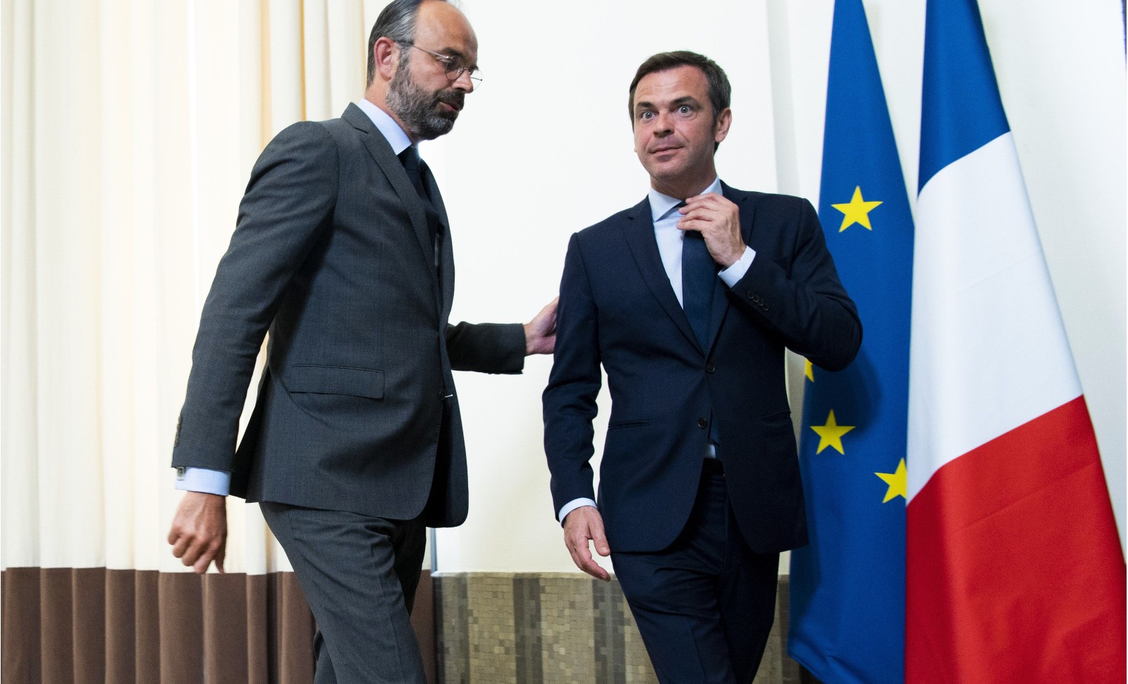 Edouard Philippe et Olivier Veran lancent le Ségur de la santé le 25 mai 2020 Paris © JB Autissier-POOL/SIPA Numéro de reportage: 00963865_000051