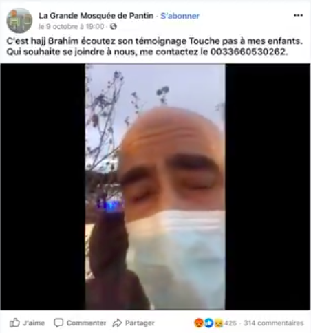 La mosquée de Pantin a relayé l'appel sur Facebook.