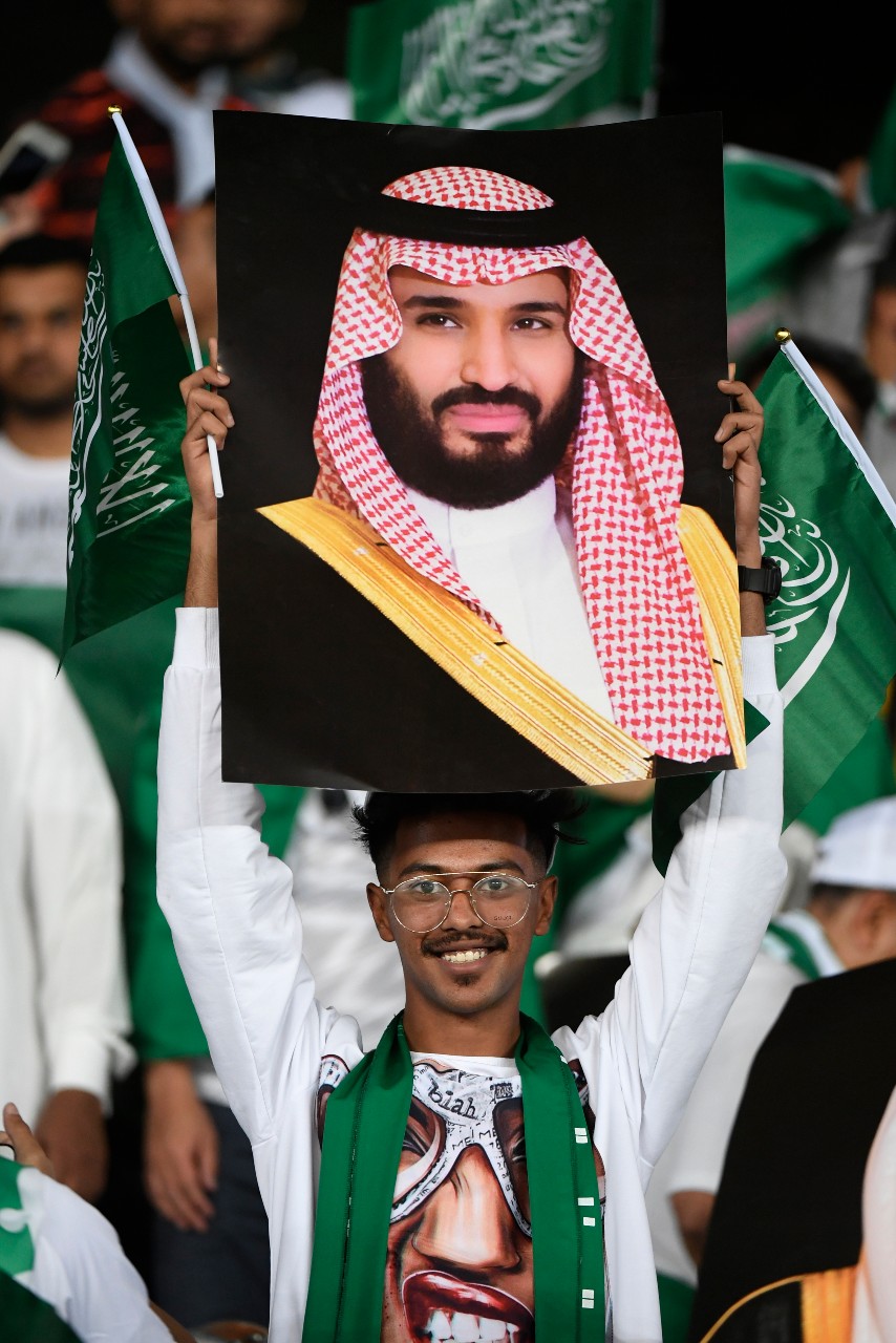 Match de football de la Coupe d’Asie des nations entre l’Arabie saoudite et le Qatar au stade Cheikh Zayed d’Abou Dabi, 17 janvier 2019 © Khaled DESOUKI / AFP 