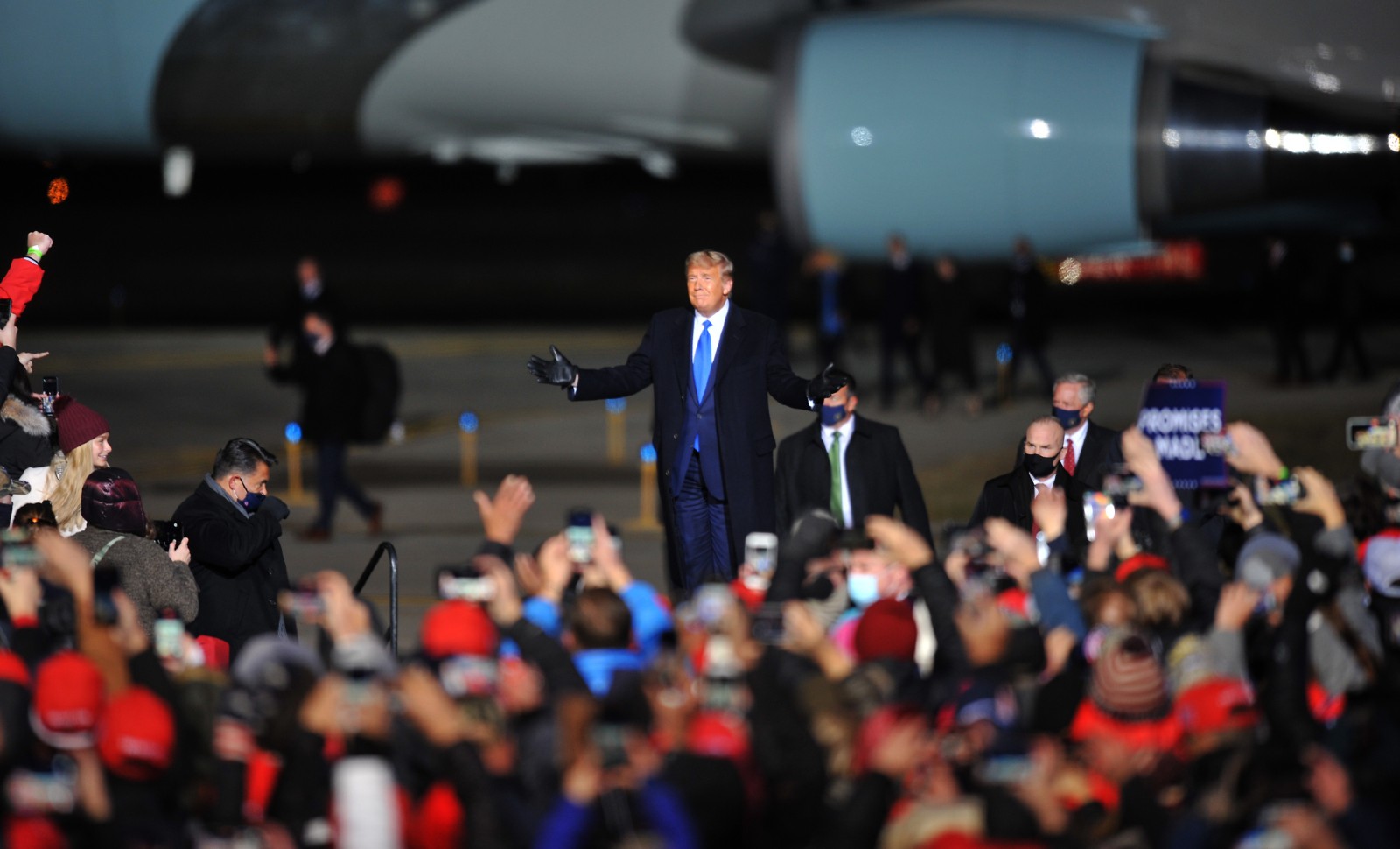 Donald Trump en meeting à Omaha (Nebraska), 27 octobre 2020. © Steve Pope/Getty Images/AFP.