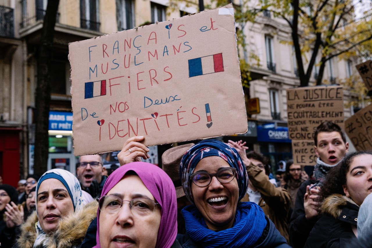 Marche contre l'islamophobie, Paris, 10 novembre 2019. © Marie Magnin/ Hans Lucas/AFP