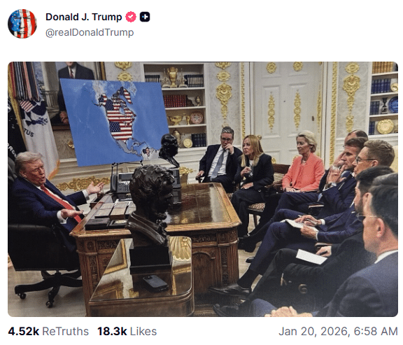 Image truquée postée par M. Trump sur son réseau social